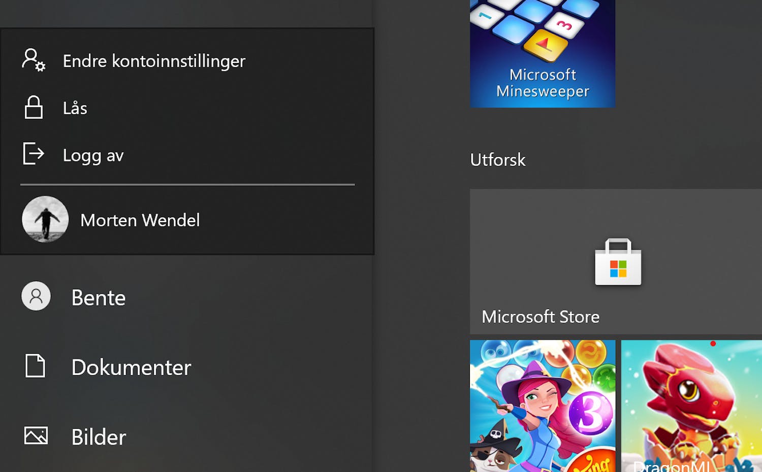 Bytt bruker Bytt bruker Windows 10
